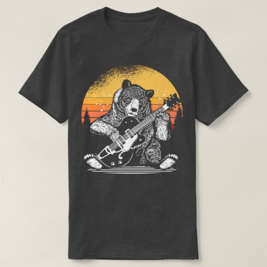 T-shirt Ours Jouer Guitare Grizzly Ours 1 (Design devant)