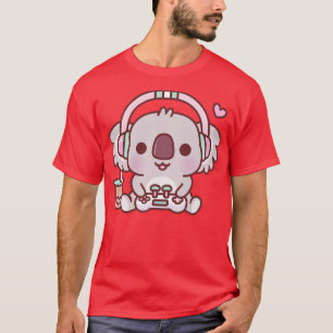 T-shirt Ours Koala Cute Avec Casque Et Console De Jeu