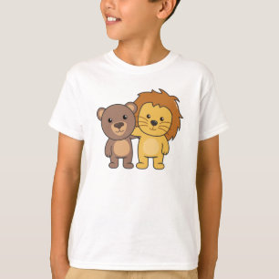 T-shirt Ours Lion Zoo Animaux mignons Enfants
