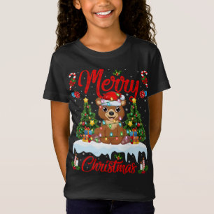 T-Shirt Ours Lover Noël Éclairage Père Noël Ours Noël