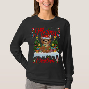 T-shirt Ours Lover Noël Éclairage Père Noël Ours Noël