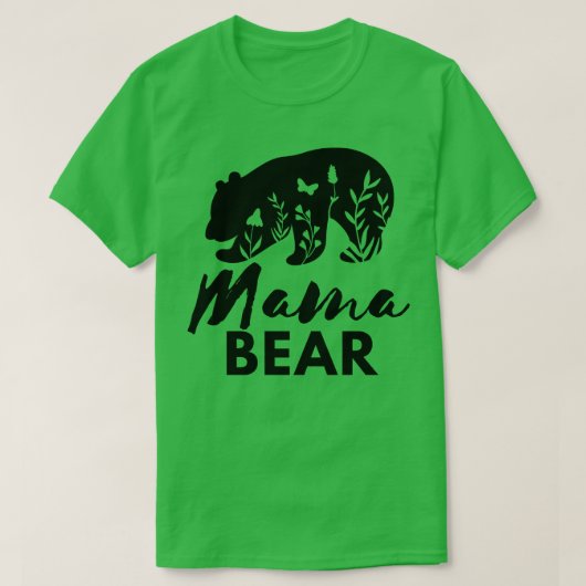 T-shirt Ours Mama Avec Fleurs 1 (Design devant)