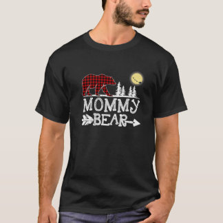 T-shirt Ours maman Pajama de Noël Buffle Rouge Plaid