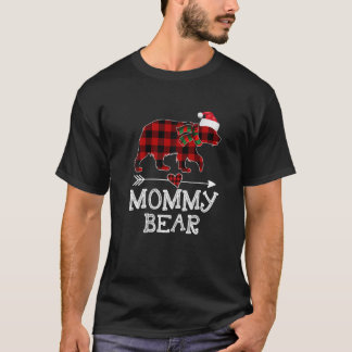 T-shirt Ours maman Pajama de Noël Buffle Rouge Plaid Fami