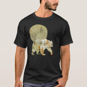 T-shirt Ours marchant dans les bois lune forêt peinte faun
