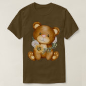 T-shirt ours mignon avec tournesol (Design devant)