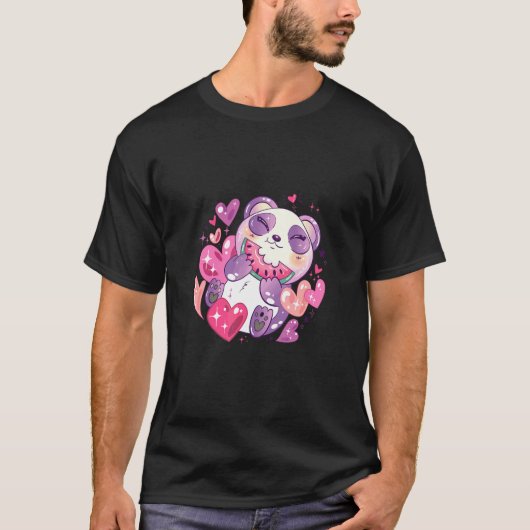 T-shirt Ours Mignon Mangant Pastèque (Devant)