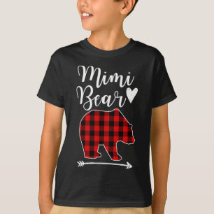 T-shirt Ours MIMI Ours Noir Et Rouge Ours Plaid Grand-Mère