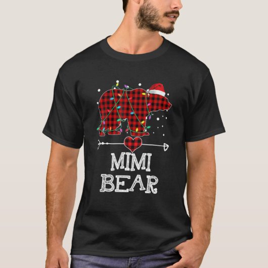 T-shirt Ours Mimi, Pajama Ours Mimi, Buffle Rouge Plaid Ou (Devant)