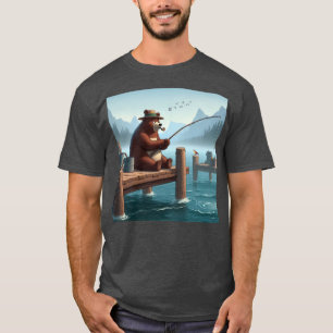 T-shirt Ours montagnard rustique et vintage de plein air