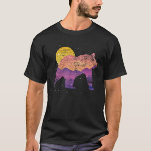 T-shirt Ours Nature Paysage Forêt Animal Coucher de soleil