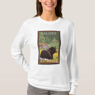 T-shirt Ours noir dans la forêt - Valdez, Alaska