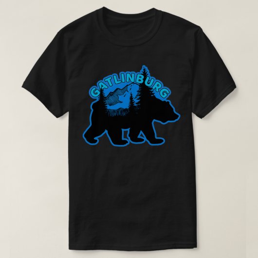 T-shirt Ours noir de Gatlinburg (Design devant)