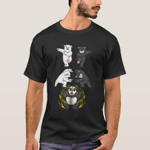 T-shirt Ours Noir Et Blanc Dans La Fusion Panda