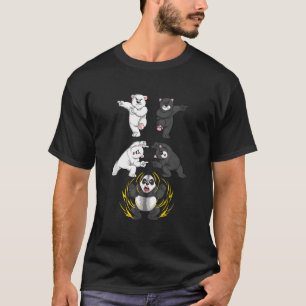 T-shirt Ours Noir Et Blanc En Fusion De Panda