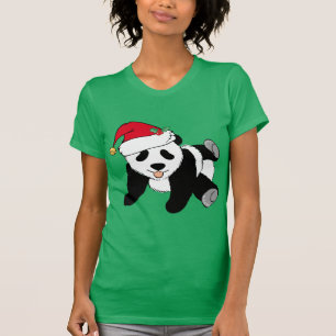 T-shirt Ours panda de Noël dans le casquette de Père No