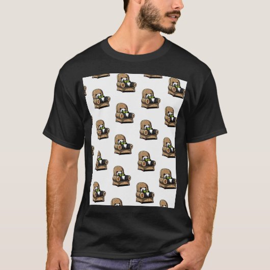 T-shirt Ours Panda en Lecture (Devant)