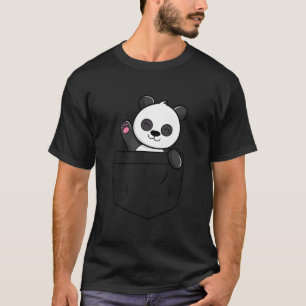 T-shirt Ours Panda Faisant Un Signe De La Main Dans Une Po