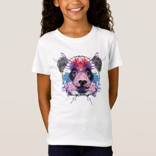 T-Shirt Ours panda géométrique (Devant)