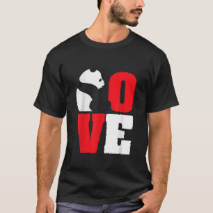 T-shirt Ours Panda Noir Et Blanc Amour Panda