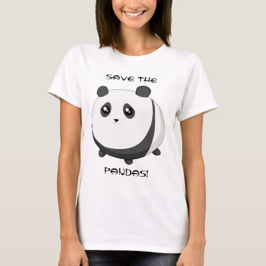 T-shirt Ours panda potelé mignon de Kawaii (Devant)