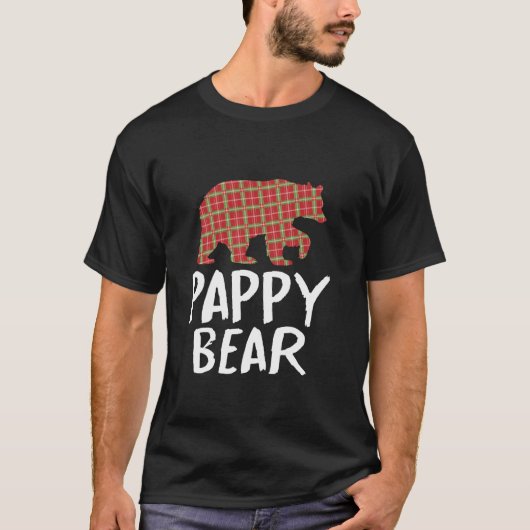 T-shirt Ours Pappy de Noël Buffalo Rouge Plaid Xmas Falimy (Devant)