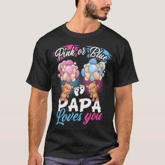 T-shirt Ours Pink Ou Blue Papa Vous Aime Sexe Révéler