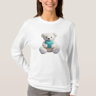 T-shirt Ours Polaire Accrocher le coeur Turquoise