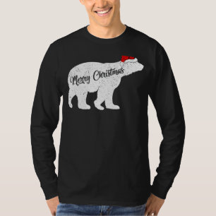 T-shirt Ours polaire Amoureux des animaux Xmas Santa Hat O