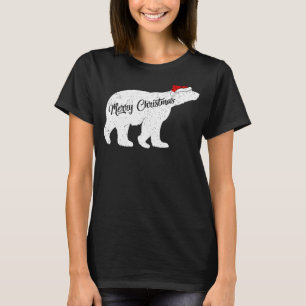 T-shirt Ours polaire Amoureux des animaux Xmas Santa Hat O