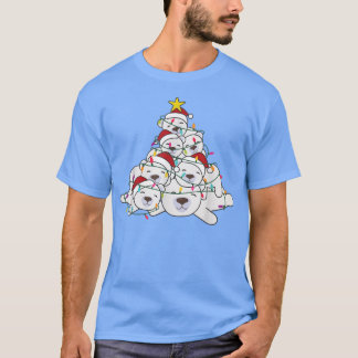 T-shirt Ours polaire Arbre de Noël Animaux amusants Noël P