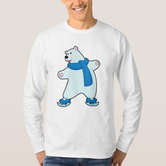 T-shirt Ours polaire au patinage sur glace avec Ecarf (Devant)