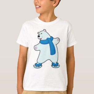 T-shirt Ours polaire au patinage sur glace avec Ecarf