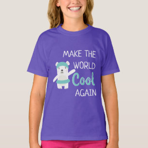 T-shirt Ours polaire avec anneau de nage changement climat