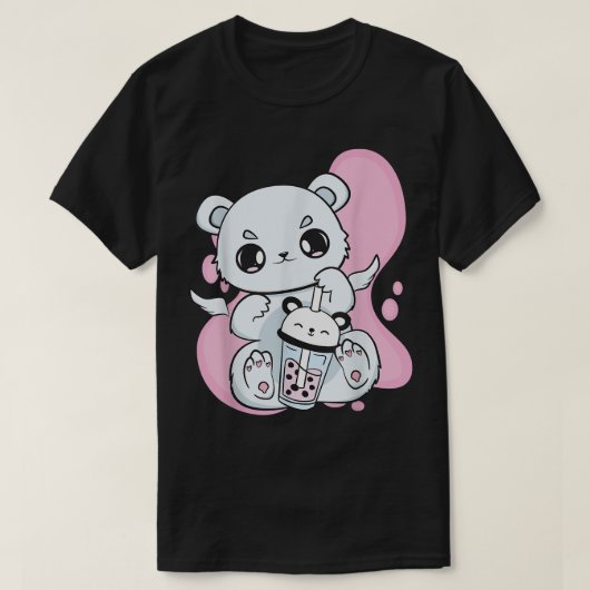 T-shirt Ours Polaire Bubble Thé Avec Fraise Bob (Design devant)