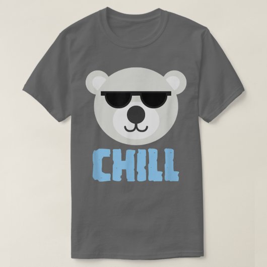 T-shirt Ours Polaire Chillant Dans Les Lunettes De Soleil  (Design devant)