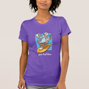 T-shirt Ours polaire cool surf avec cocktail Dessin