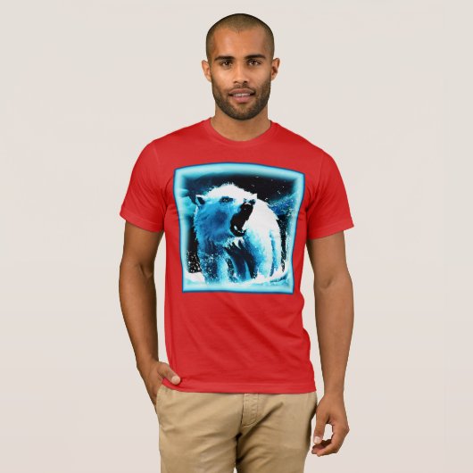 T-shirt "Ours Polaire En Colère" Belle Peinture. Commandez (Devant entier)