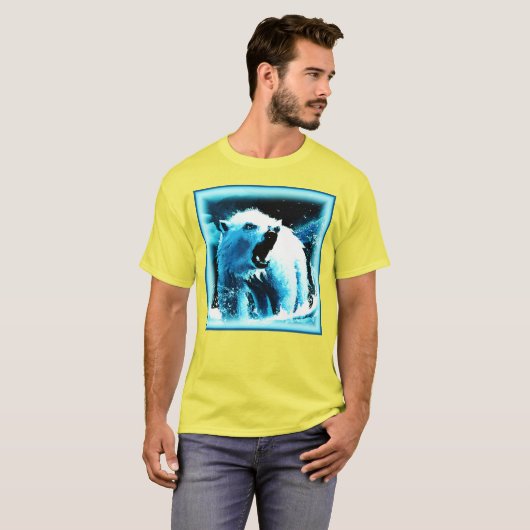 T-shirt "Ours Polaire En Colère" Belle Peinture. Commandez (Devant entier)