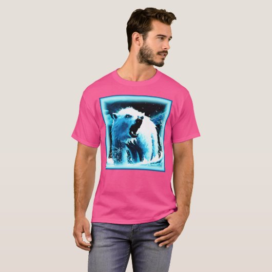 T-shirt "Ours Polaire En Colère" Belle Peinture. Commandez (Devant entier)
