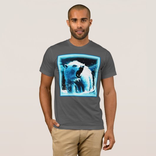 T-shirt "Ours Polaire En Colère" Belle Peinture. Commandez (Devant entier)
