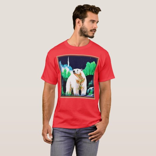 T-shirt Ours polaire en pleine nature. Commandez dès maint (Devant entier)
