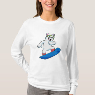 T-shirt Ours polaire en Snowboardeur avec Snowboard