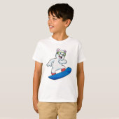 T-shirt Ours polaire en Snowboardeur avec Snowboard (Devant entier)