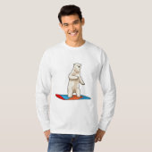 T-shirt Ours polaire en Snowboardeur avec Snowboard (Devant entier)