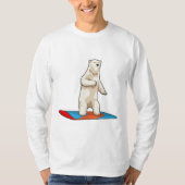 T-shirt Ours polaire en Snowboardeur avec Snowboard (Devant)
