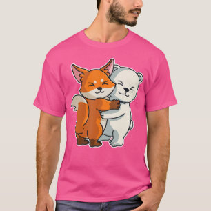 T-shirt Ours Polaire Et Renard Mets Animaux Pour Femmes An