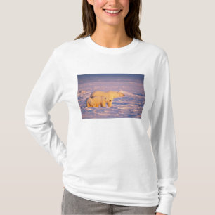 T-shirt Ours polaire femelle avec des oursons de printemps