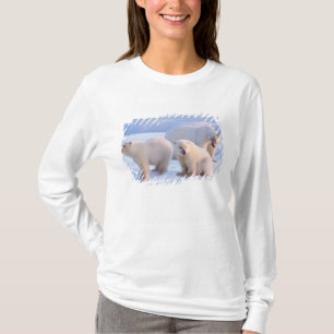 T-shirt Ours polaire femelle avec des oursons sur la glace
