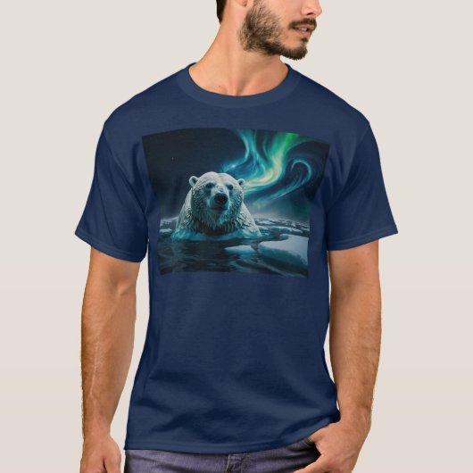 T-shirt Ours polaire, Flottes de glace et Aurora Art (Devant)